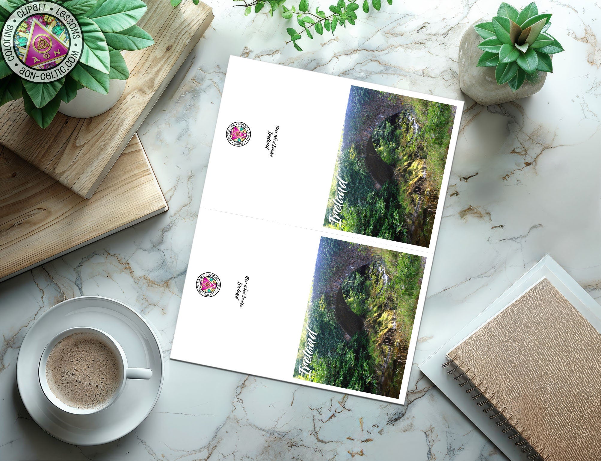 Irish Greeting Card - Ness Woods Fairy Bridge PDF | Celtic Art Cards & Thank You Cards