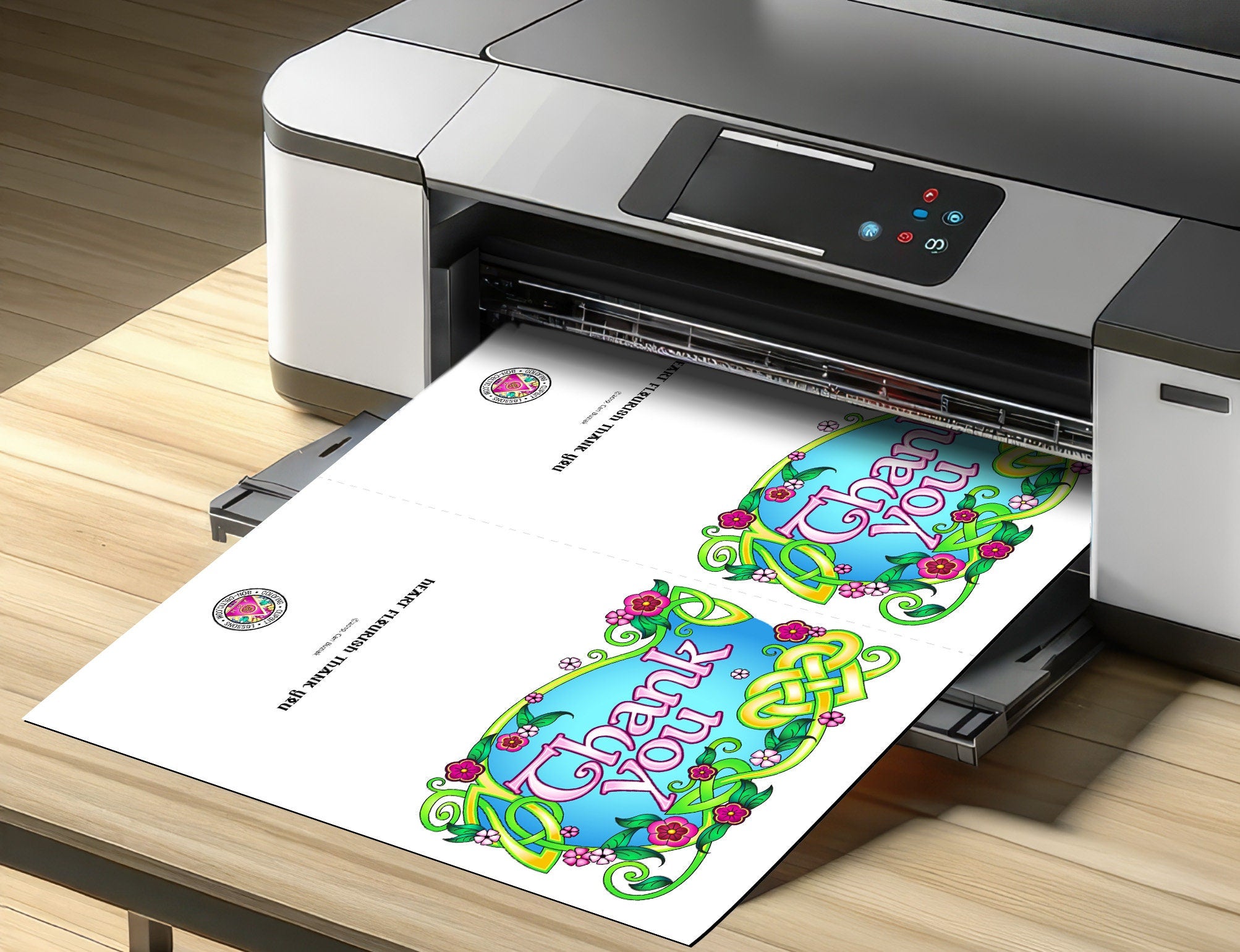 a printer with a happy easter design on it