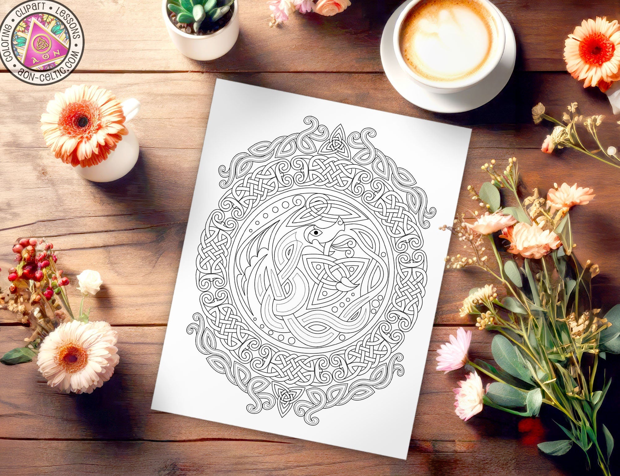 Celtic Coloring Book - Intricate Dragon Art | St Patrick's Day Relaxation PDF