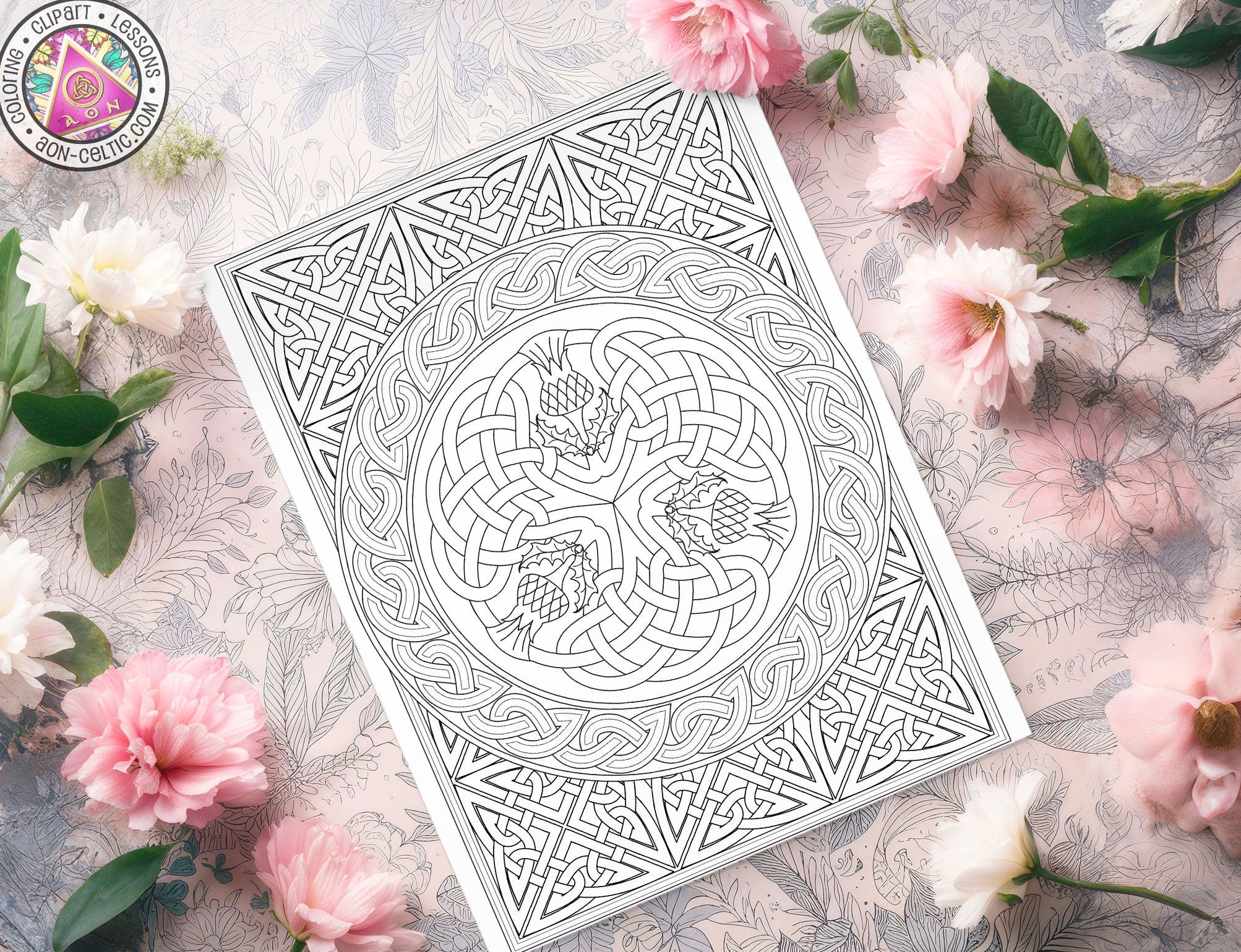 Celtic Coloring Book - Intricate Thistle Patterns | Scottish Art PDF