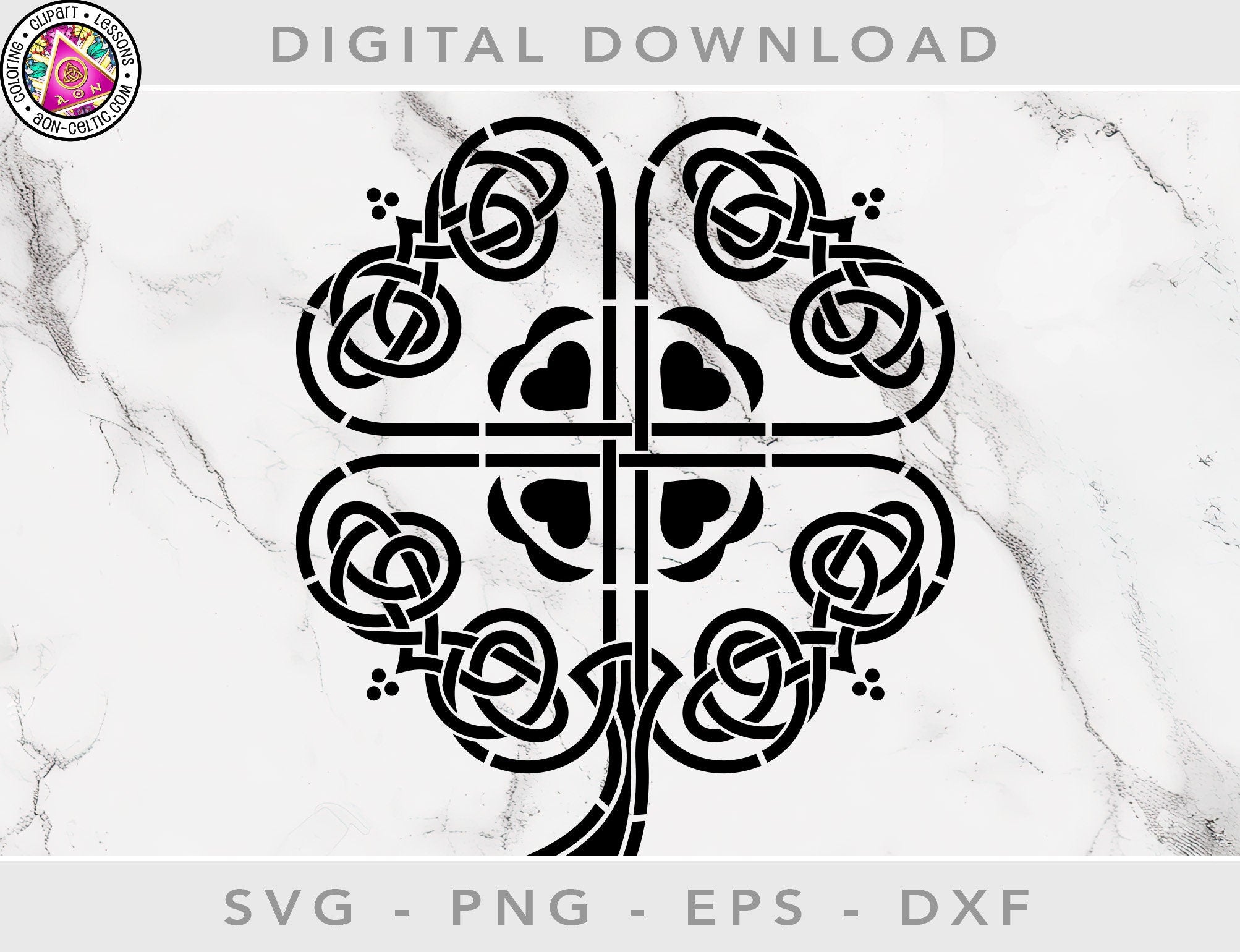 Celtic Vinyl Stencils - Shamrock Stencil With Woven Knotwork Art For Cricut