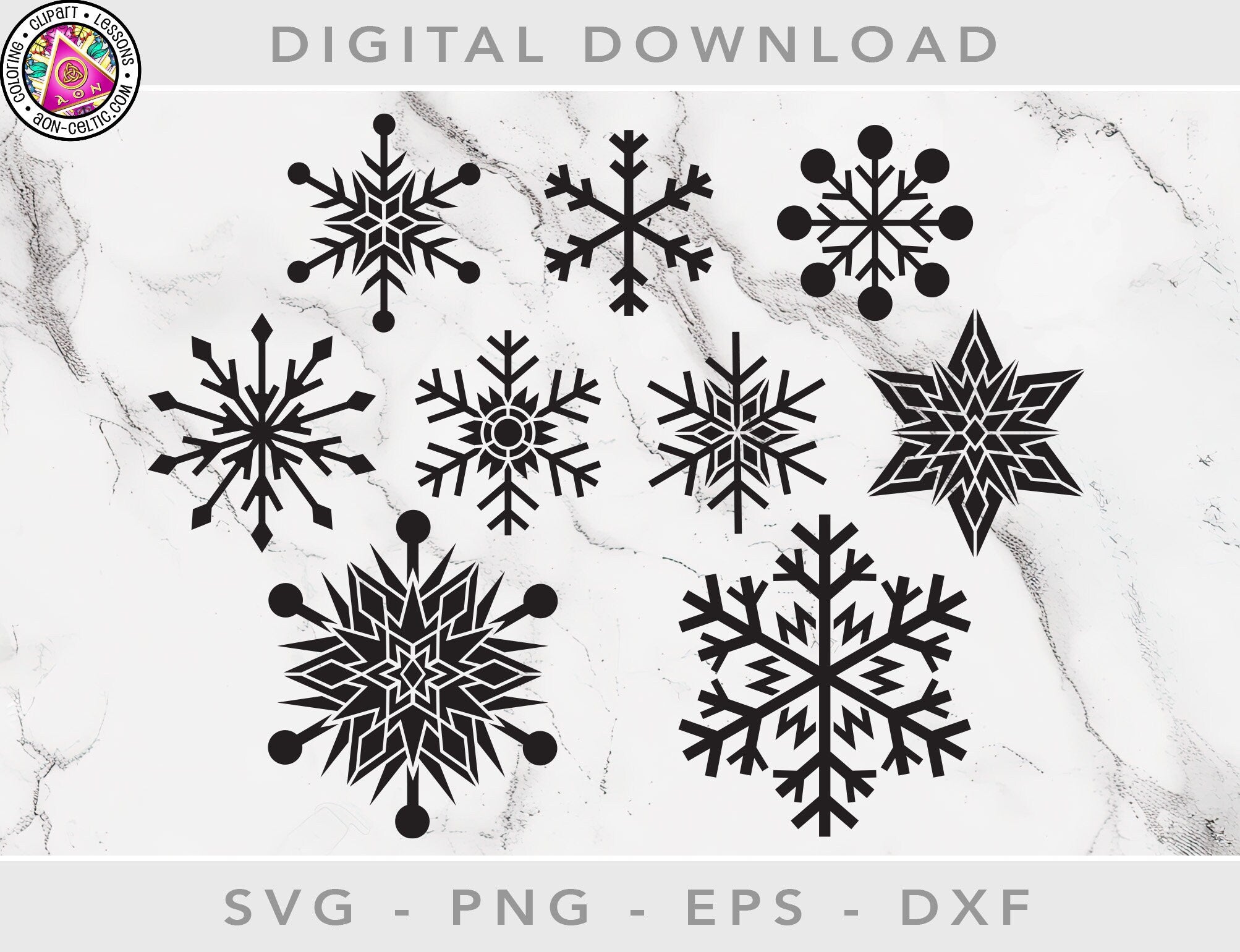 Celtic Christmas Stencils - 9 Vinyl Snowflake SVG Files for Cricut & Silhouette