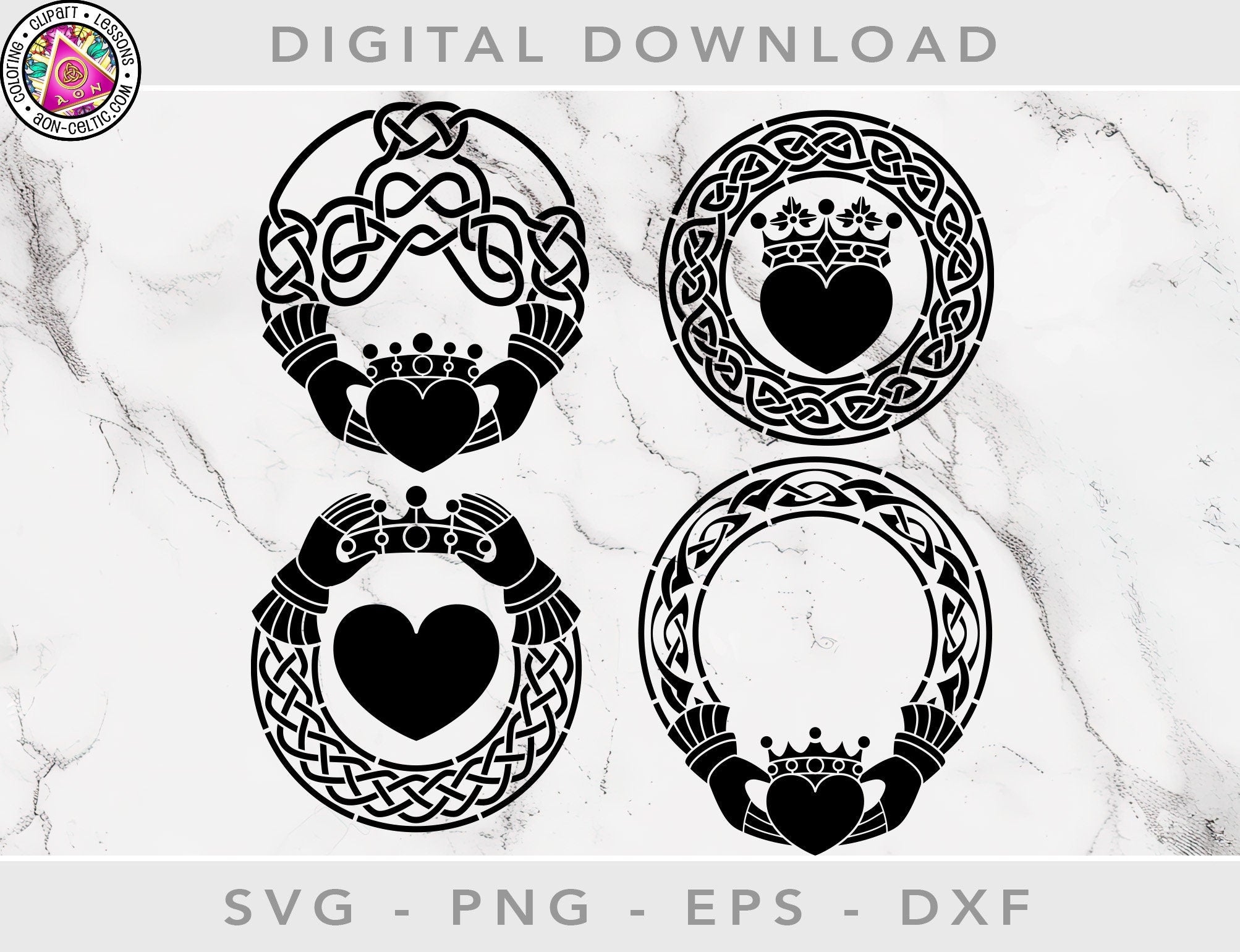Celtic Stencils - Irish Claddagh Designs | Vinyl Stencil Cut File for Wedding Crafts