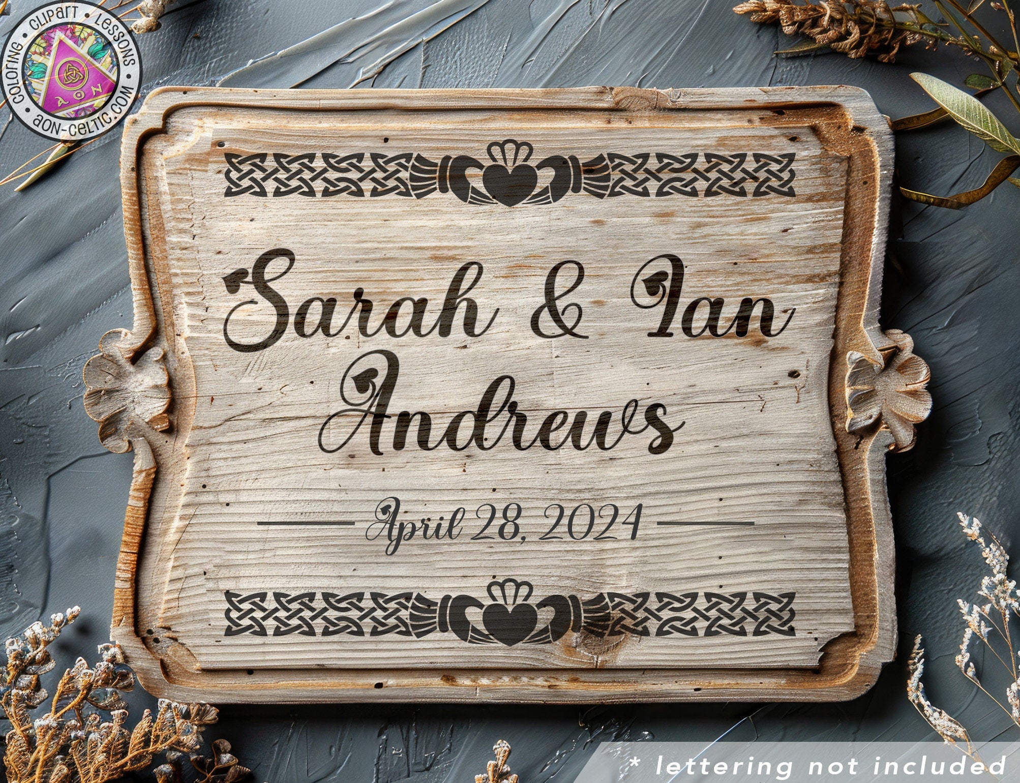 a wooden sign sitting on top of a table