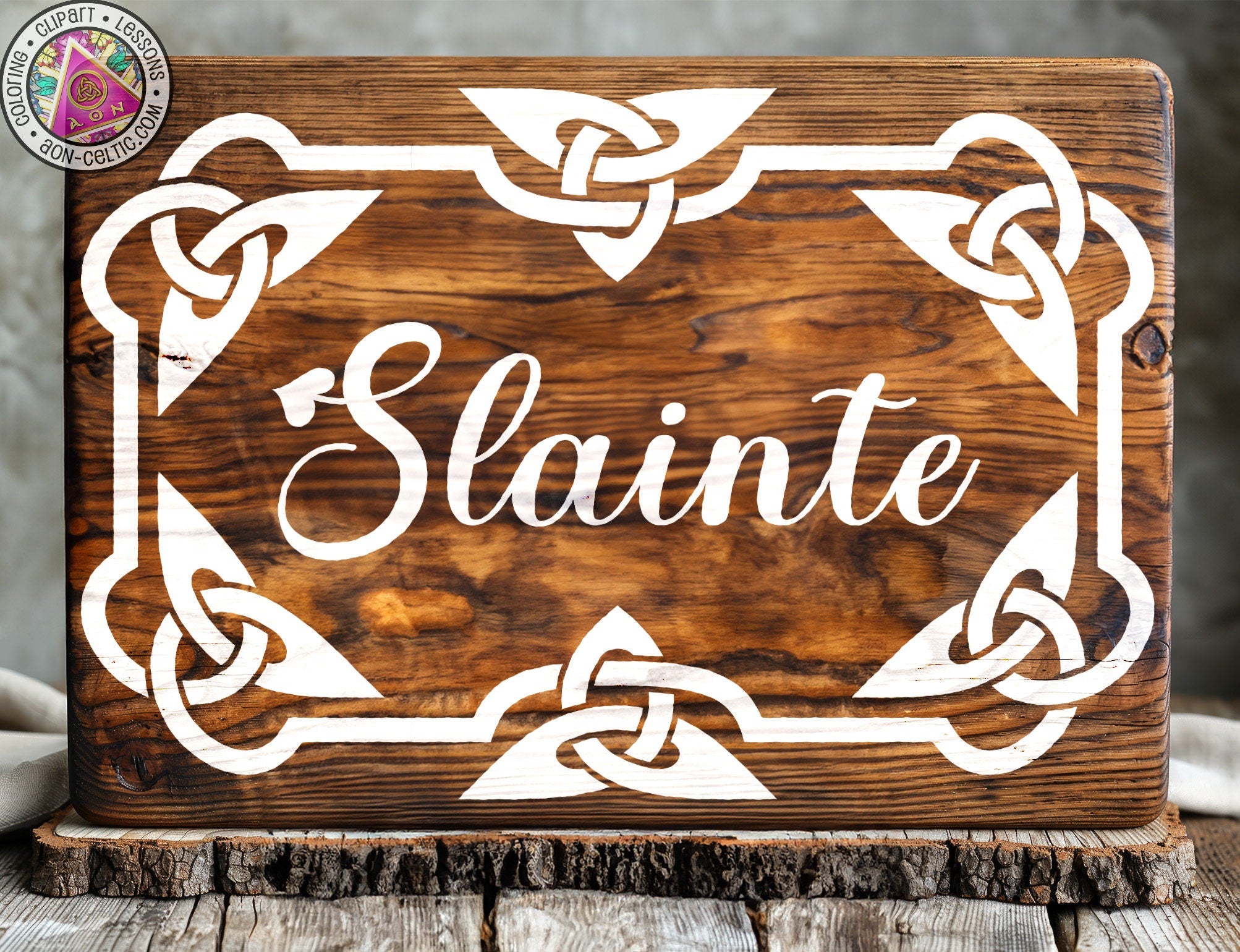 a wooden sign that says slante on it