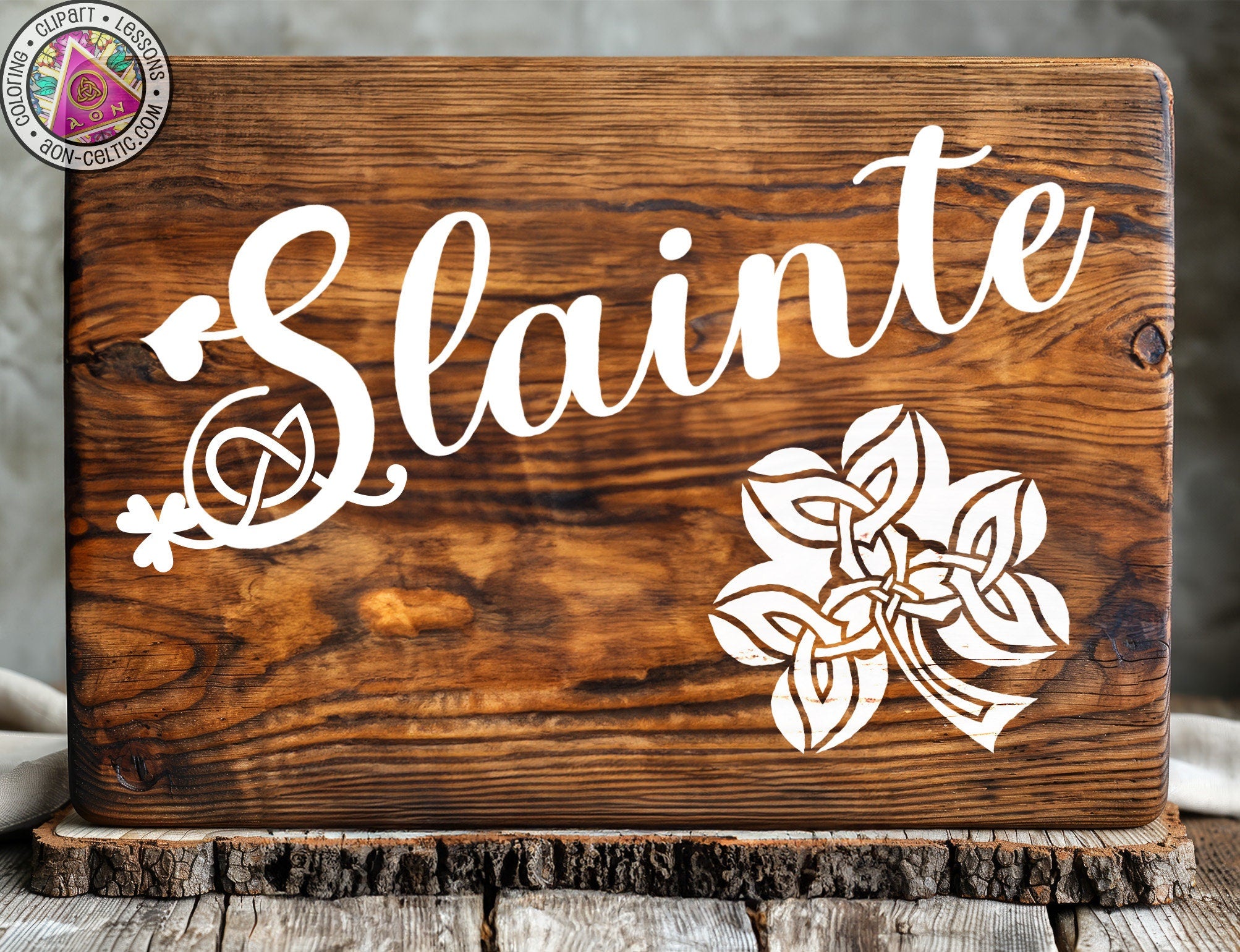 a wooden sign that says slante on it
