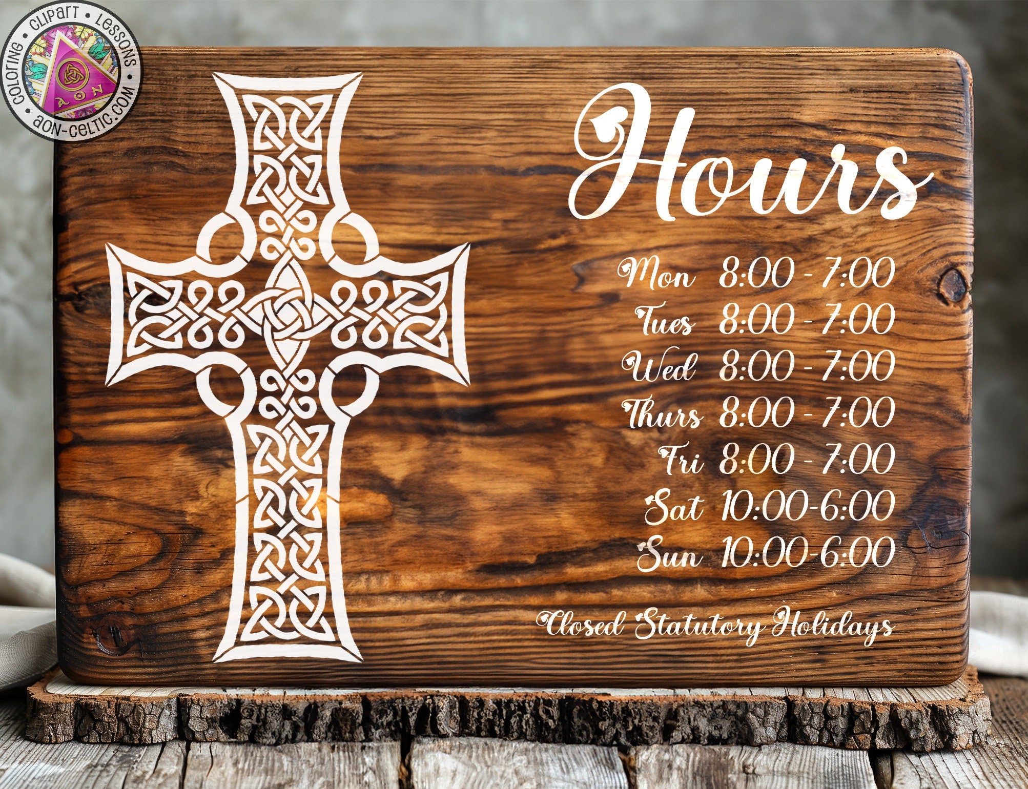 a wooden plaque with a carved cross on it