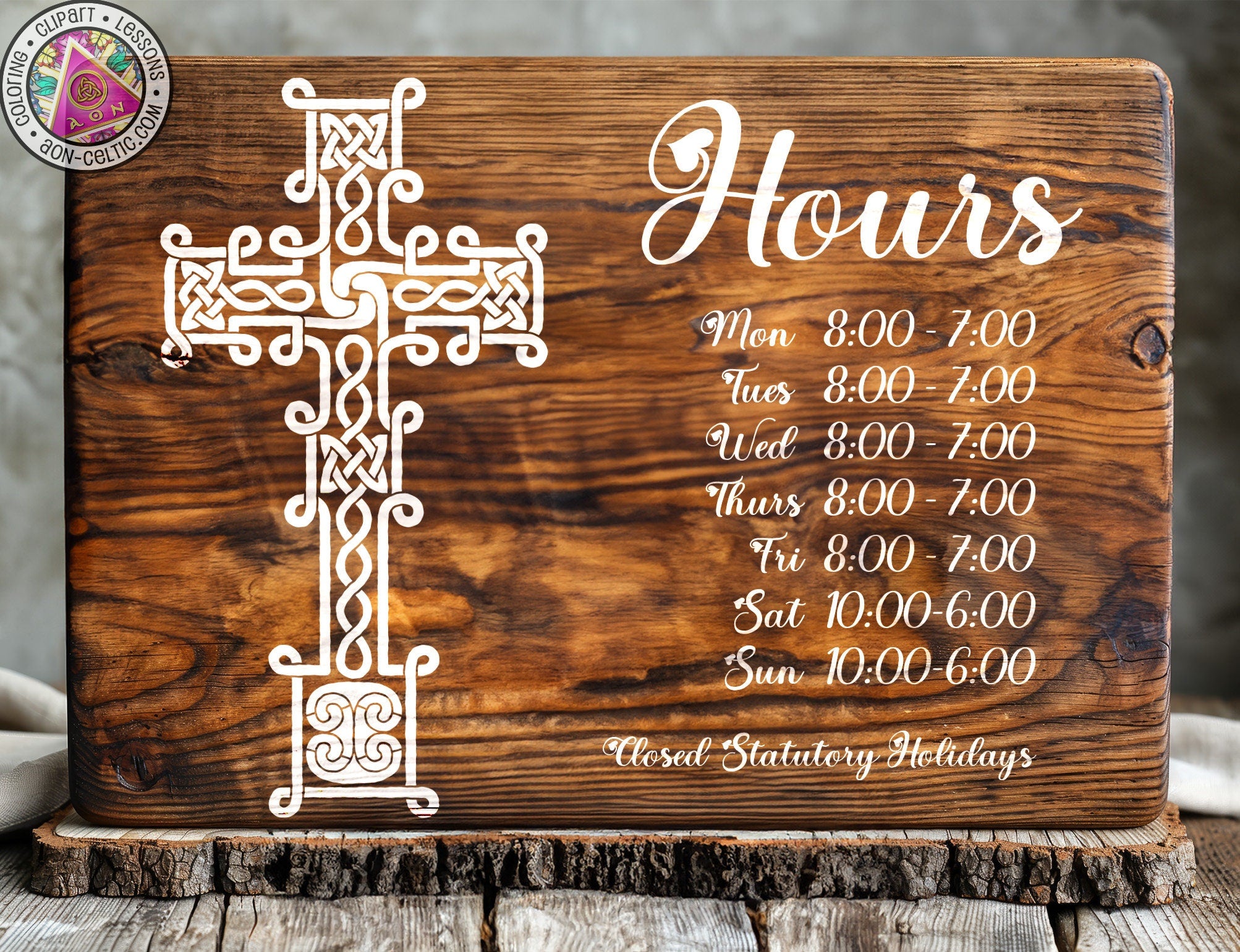 a wooden sign with a cross on it