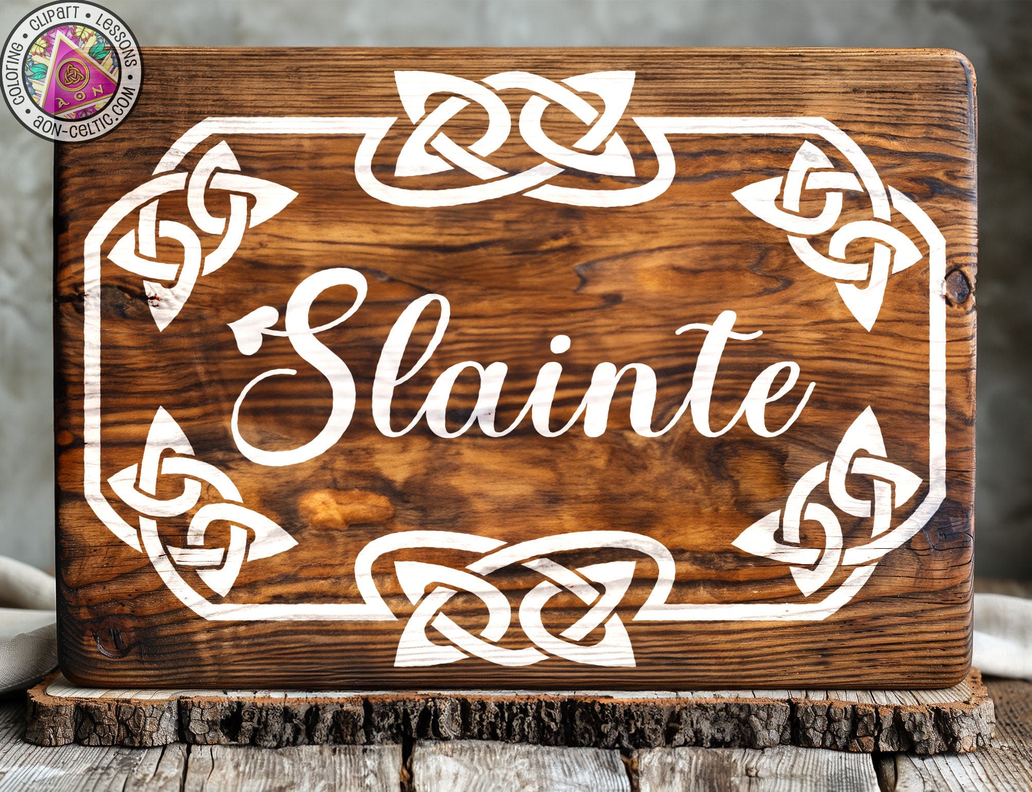 a wooden sign that says slante on it