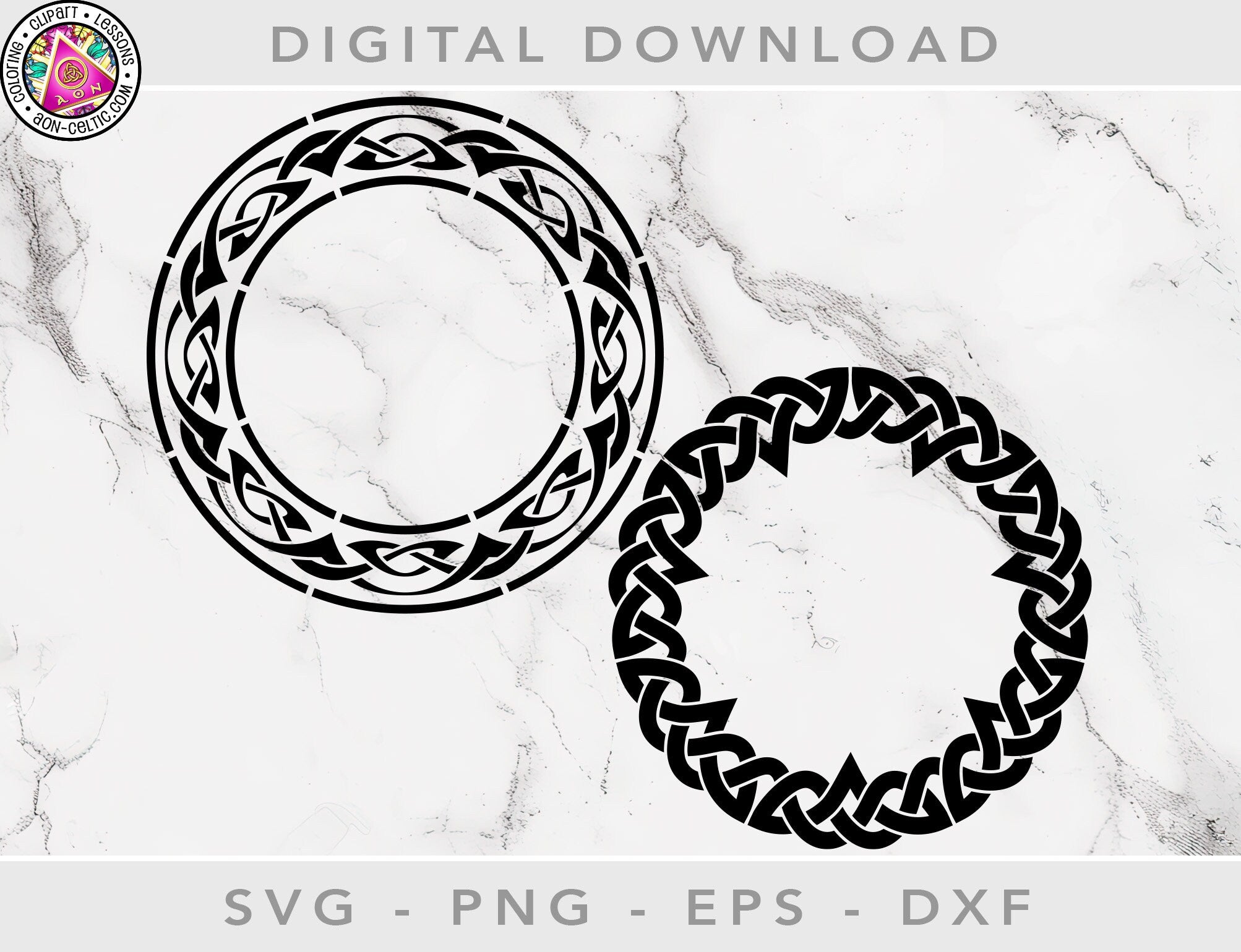 Celtic Vinyl Stencils - Detailed Ring Frames | Vinyl Stencil Border SVG Cut Files