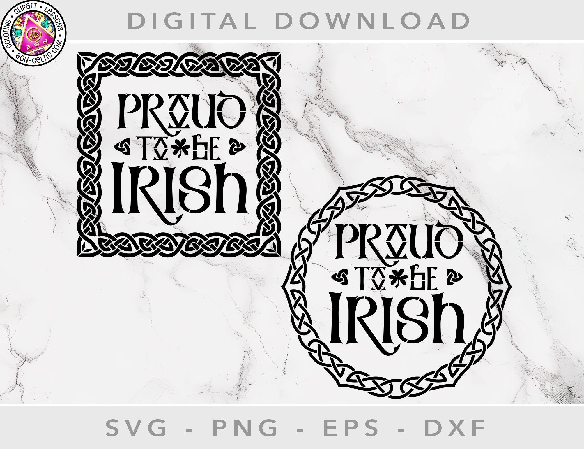 Celtic Vinyl Stencils – Proud To Be Irish SVG With Shamrock & Trinity Knot Clipart