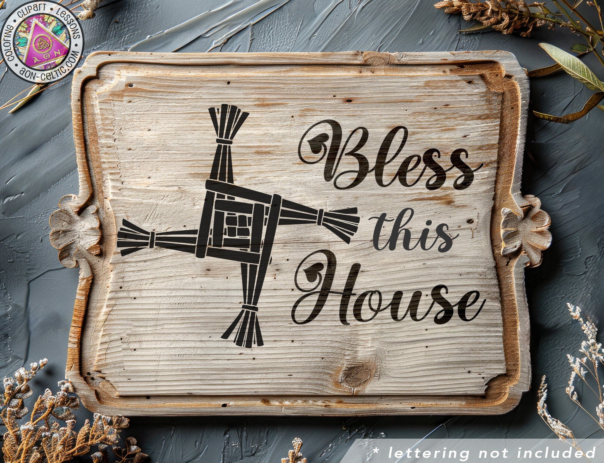 a wooden sign that says, bless this house