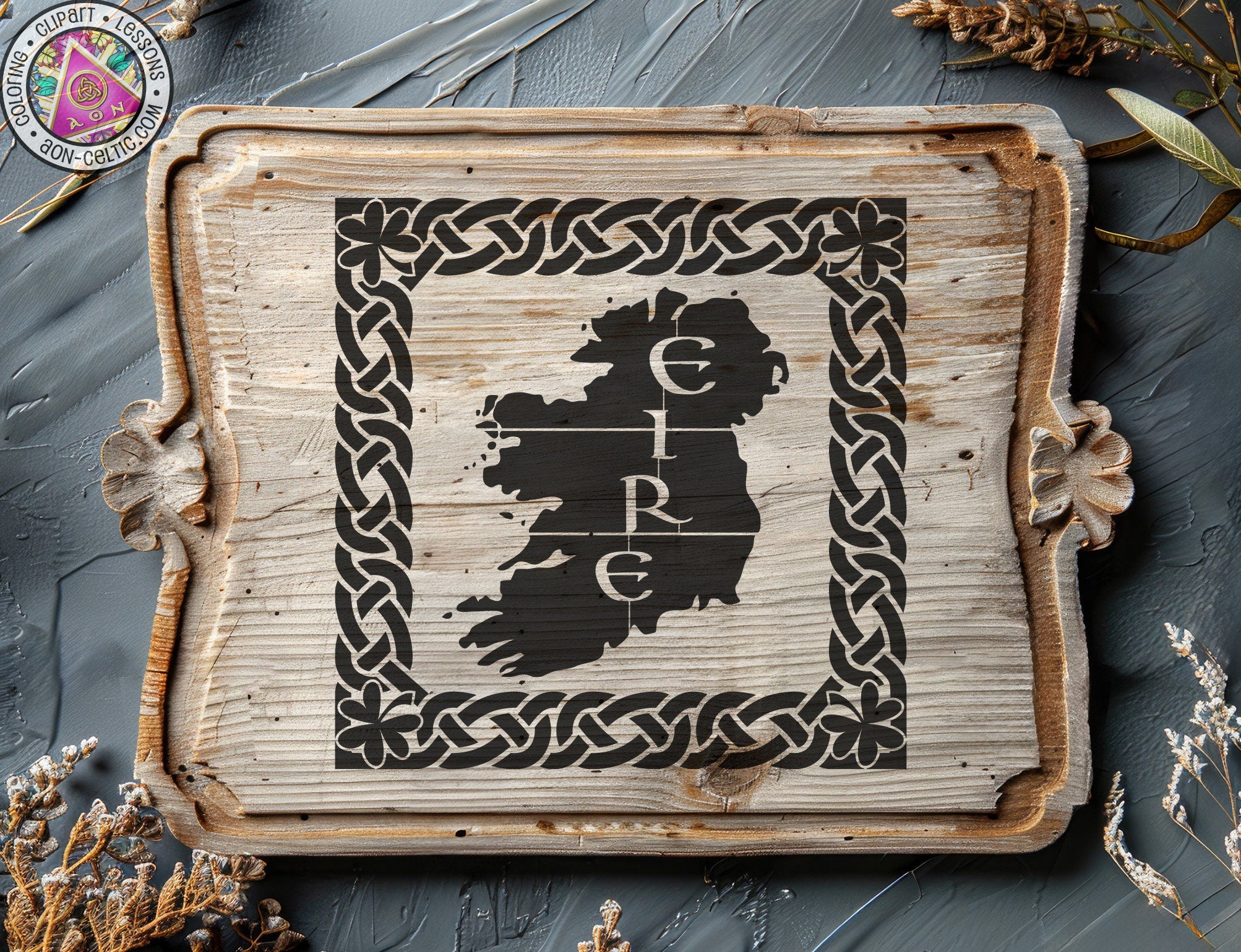 a wooden sign with a picture of a dog on it