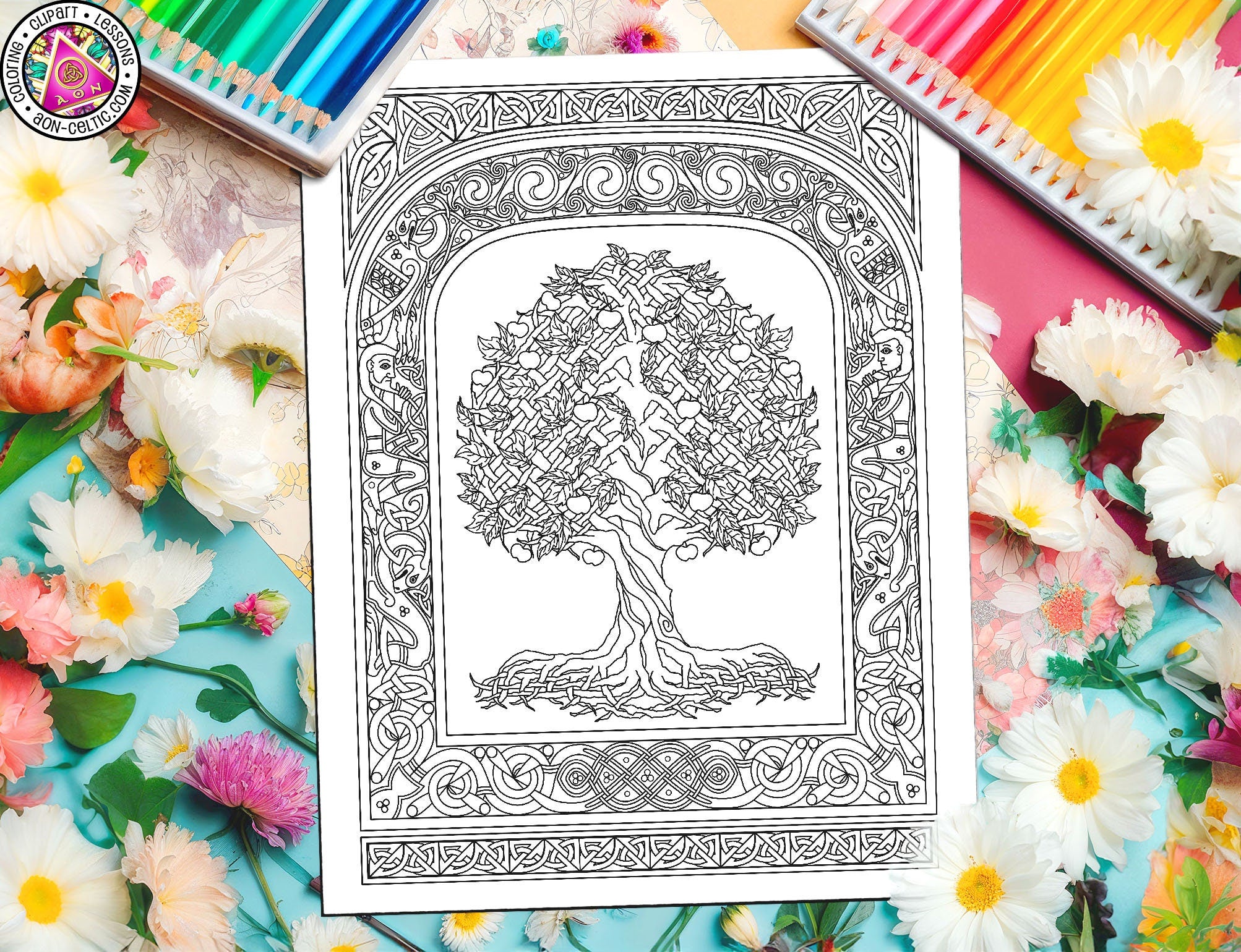 a printer with a picture of a tree on it