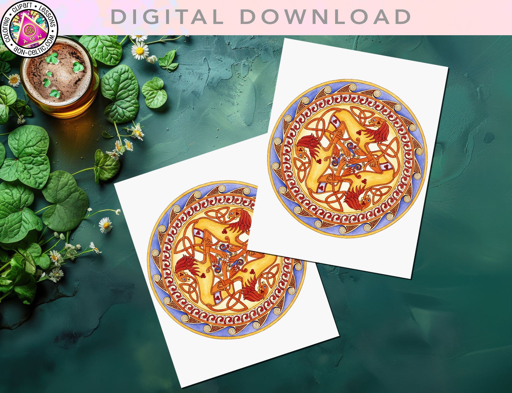 two cards with a picture of two cats on them