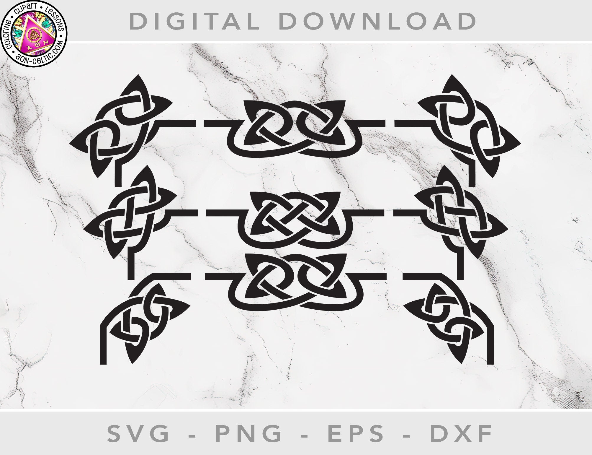 Celtic Vinyl Stencils - 3 Corner Frames | Vinyl Stencil Designs & SVG Cut Files