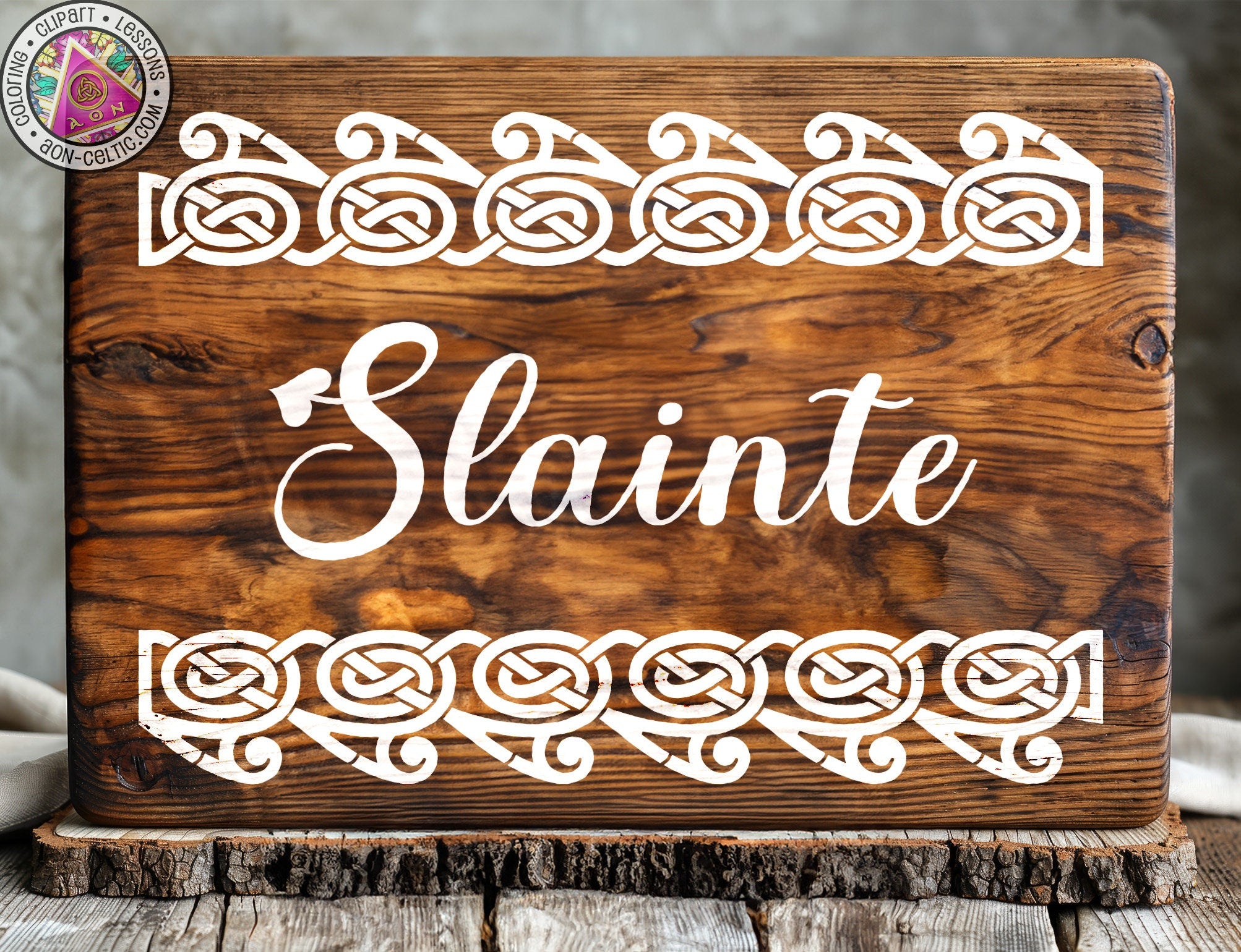a wooden sign that says slante on it