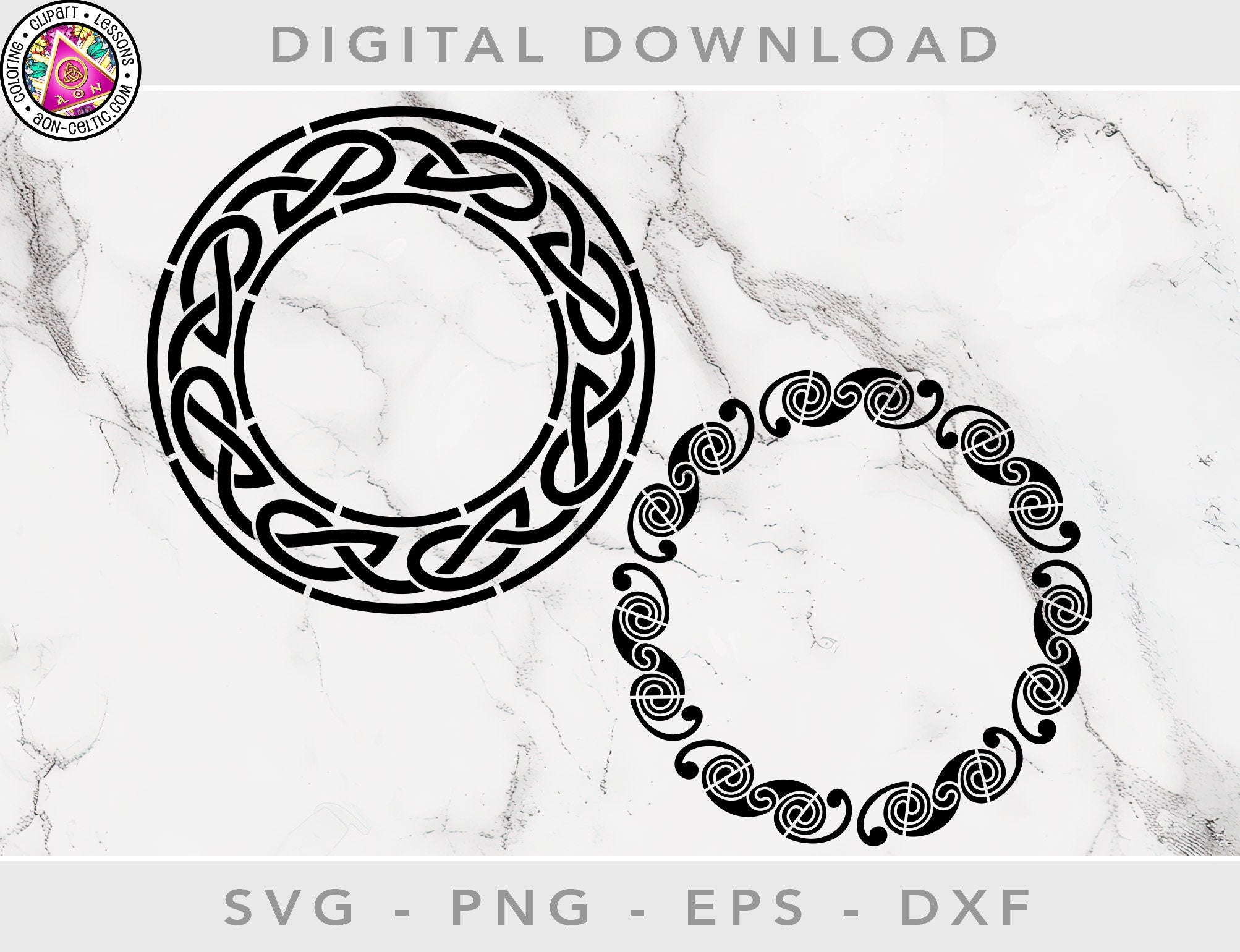 Celtic Vinyl Stencils - Detailed Ring Frames SVG Cut Files for Cricut & Crafting