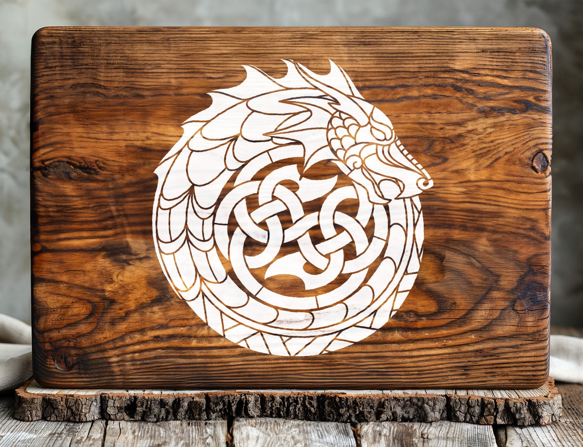 Celtic Vinyl Stencils - Norse Dragon Stencil Cut File | Cricut Craft