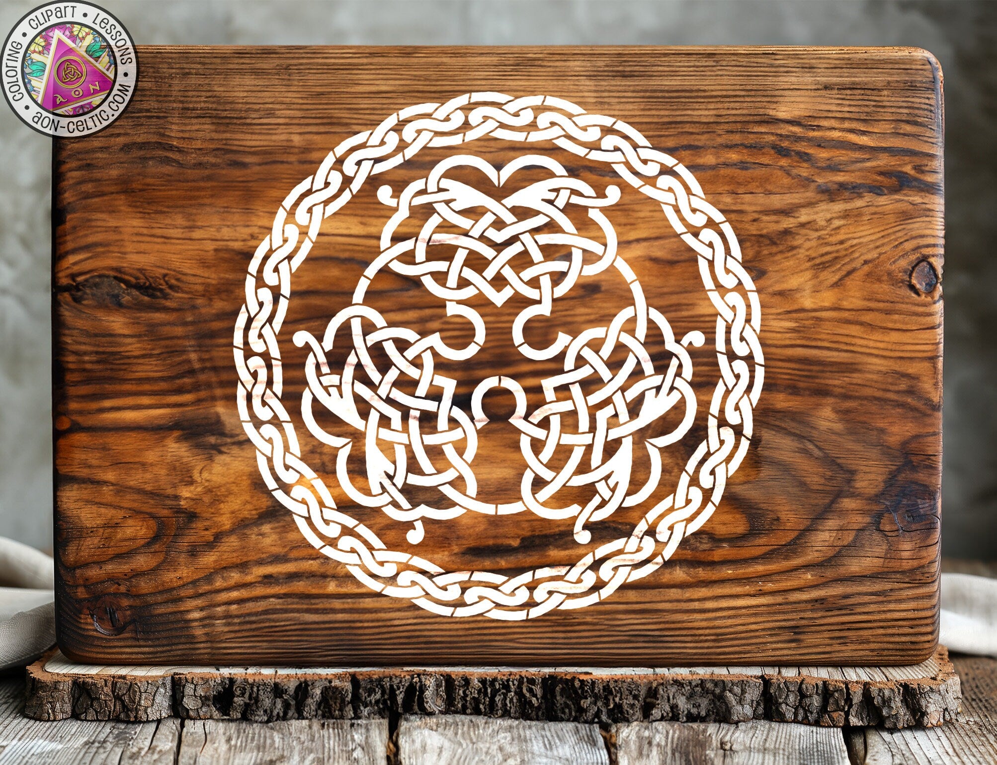 Celtic Vinyl Stencils - Tree of Life Stencil With Knotwork Border for Cricut