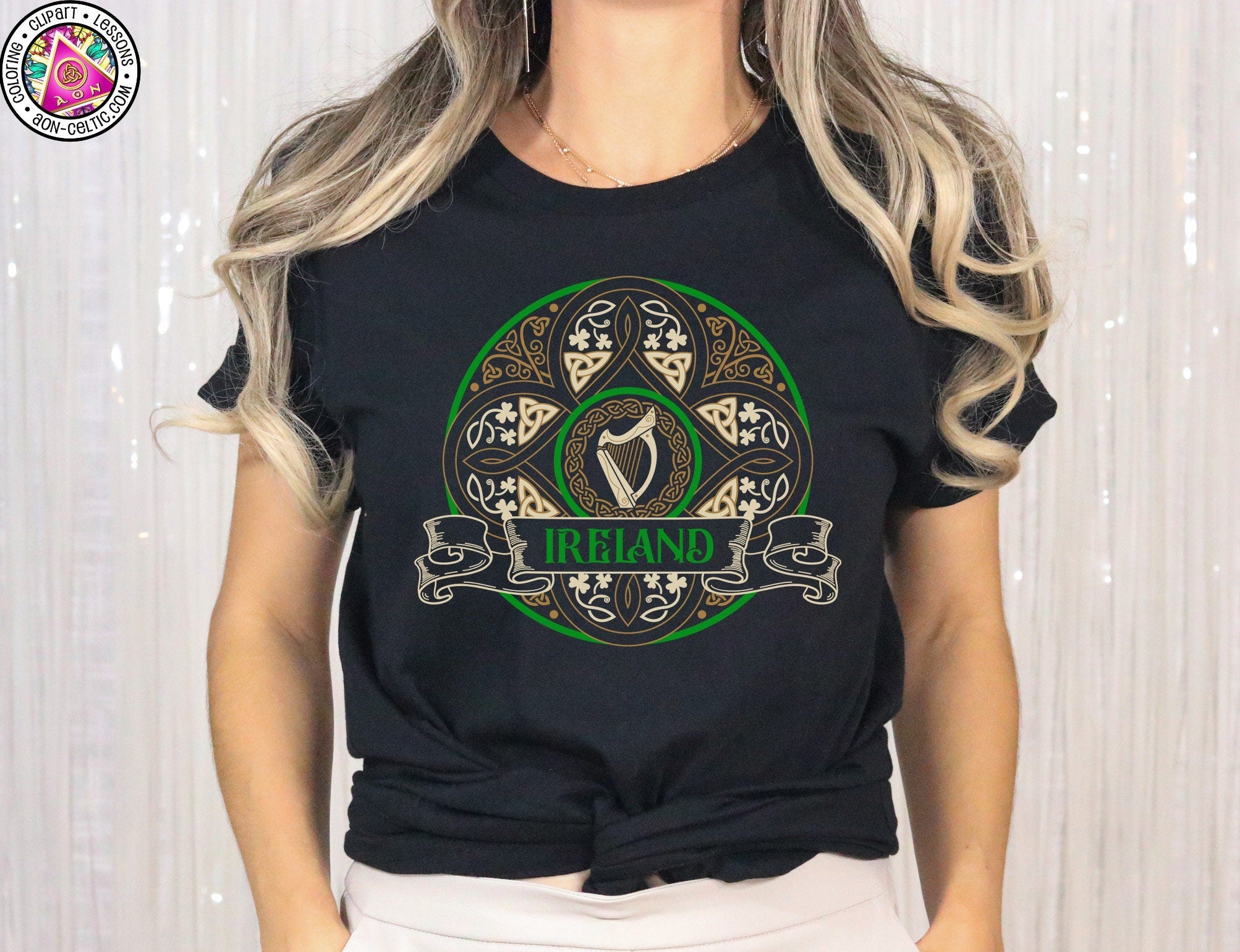 Irish Celtic Shirt – Ireland Crest Tee With Shamrock & Celtic Knots Design