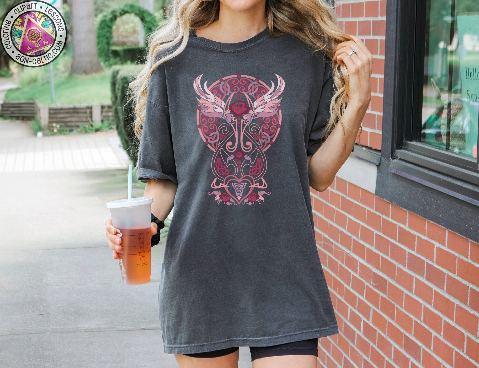 Celtic Women's Shirt - Winged Hearts Design | Irish Pub Crawl Shirt | St Patrick's Day Tee