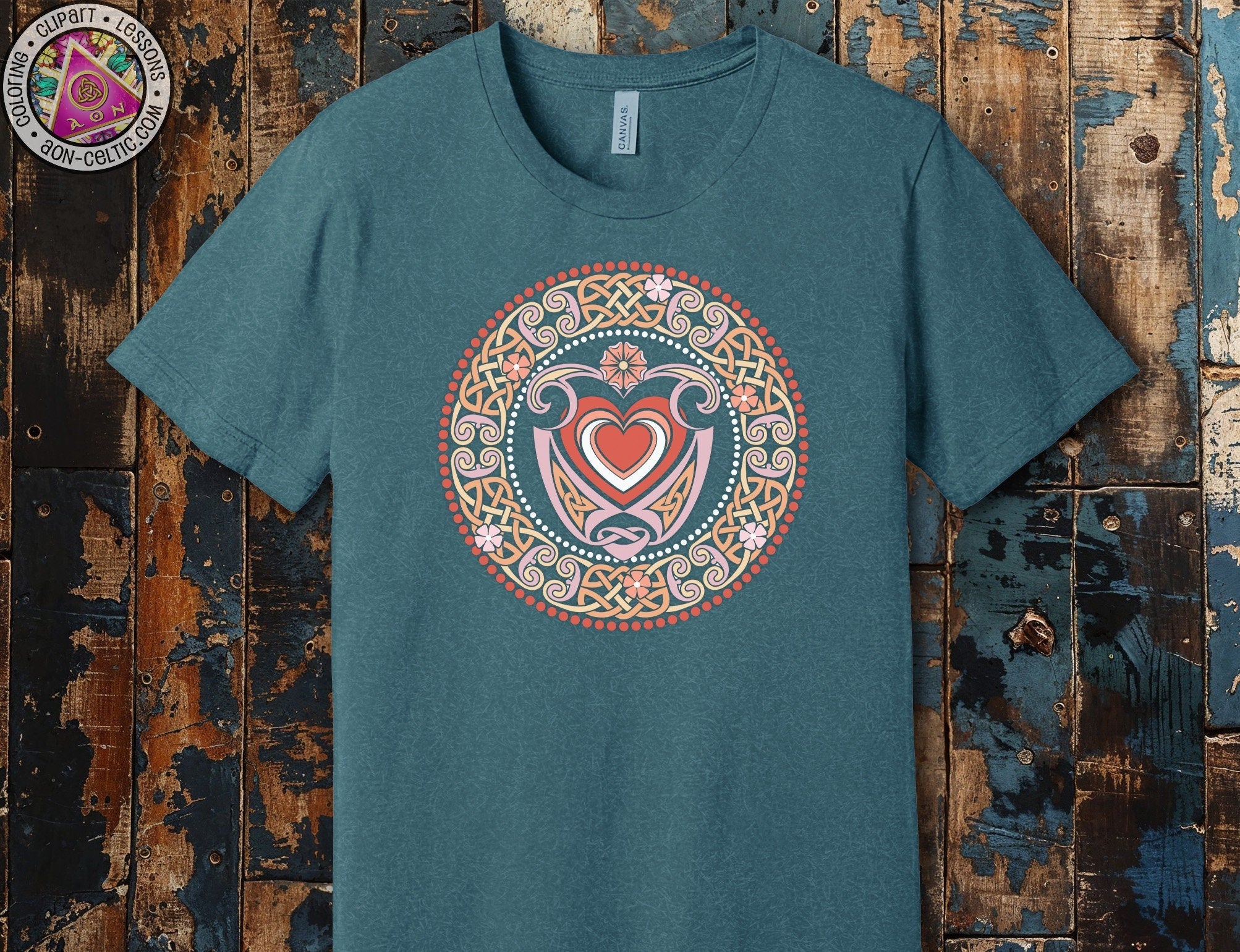 a t - shirt with a heart in the middle of it
