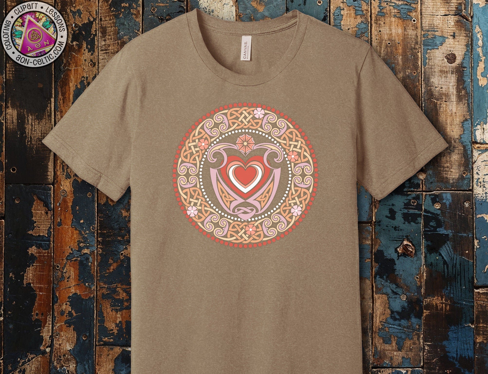a brown t - shirt with a heart on it