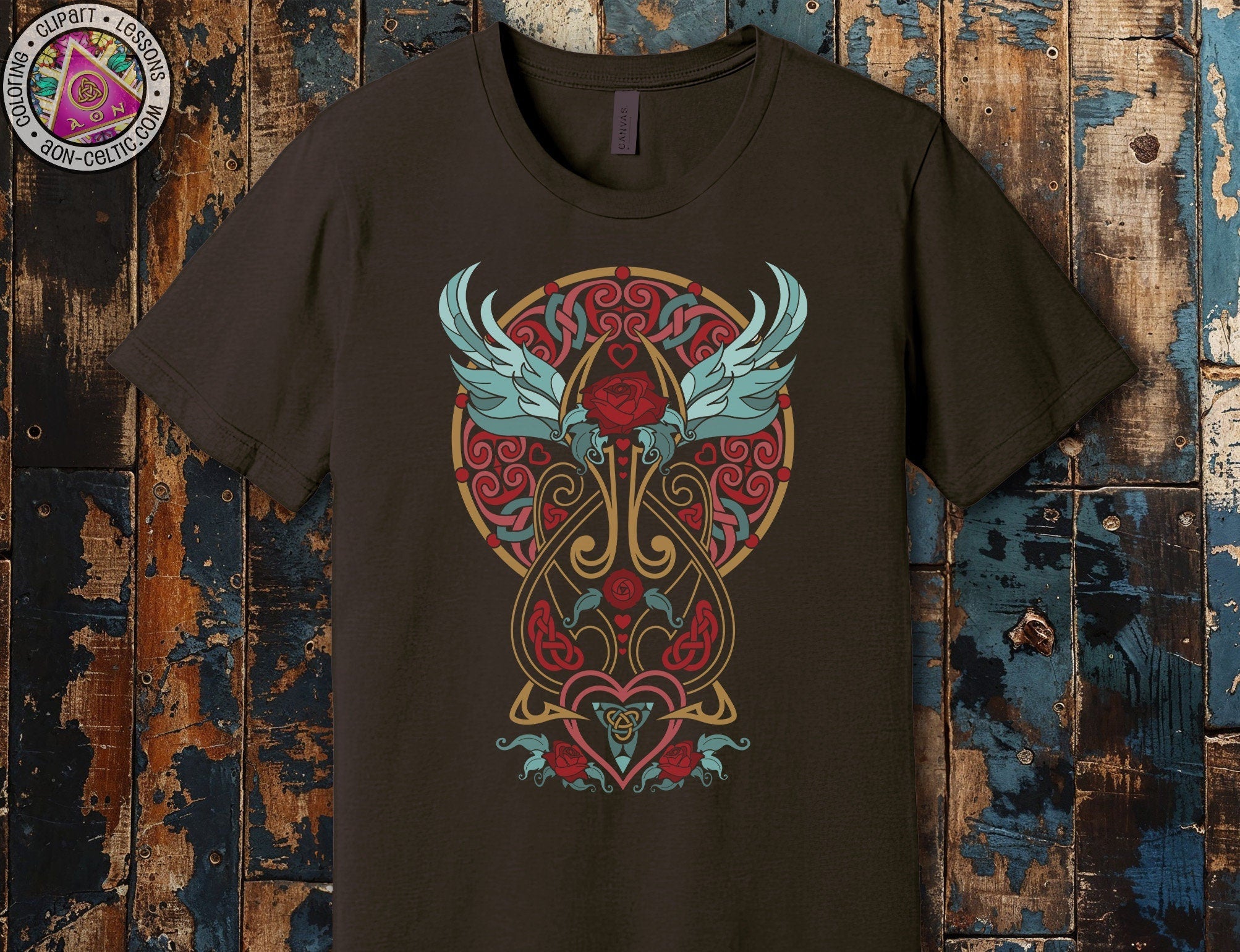 a t - shirt with a design on it