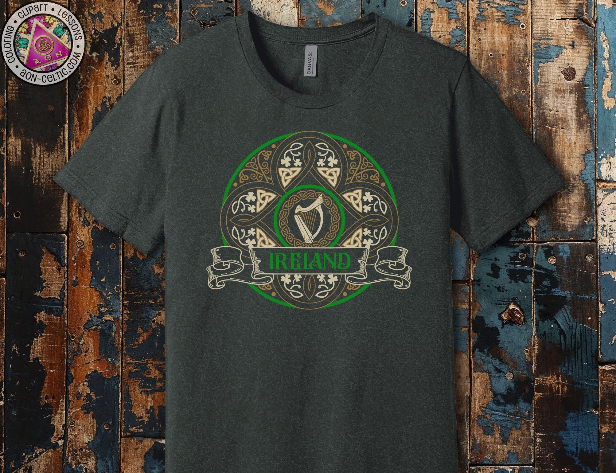a t - shirt with a celtic design on it