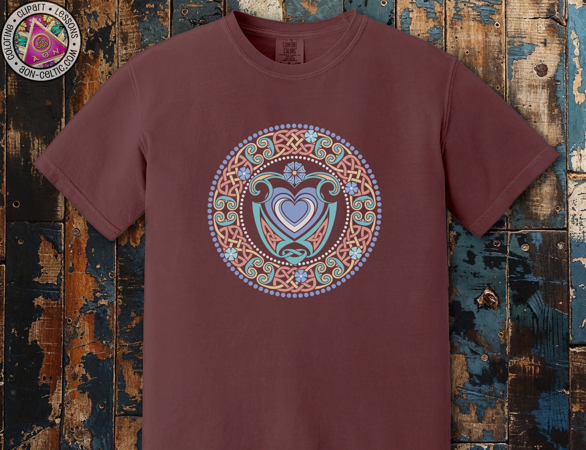 a t - shirt with a heart in the middle of it