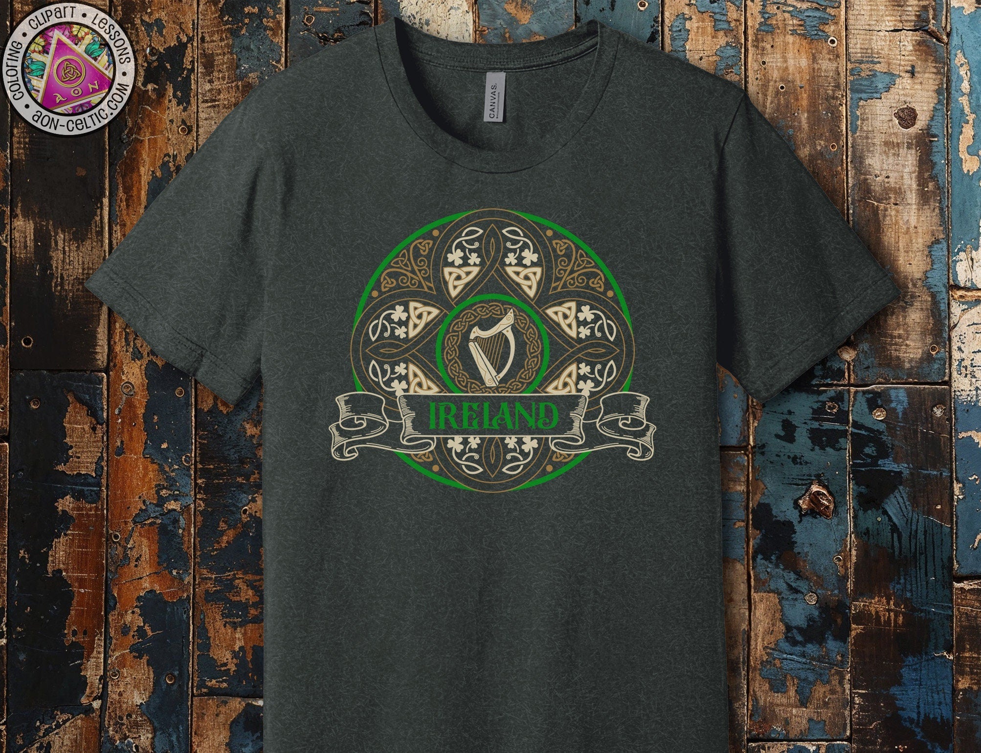a t - shirt with a celtic design on it
