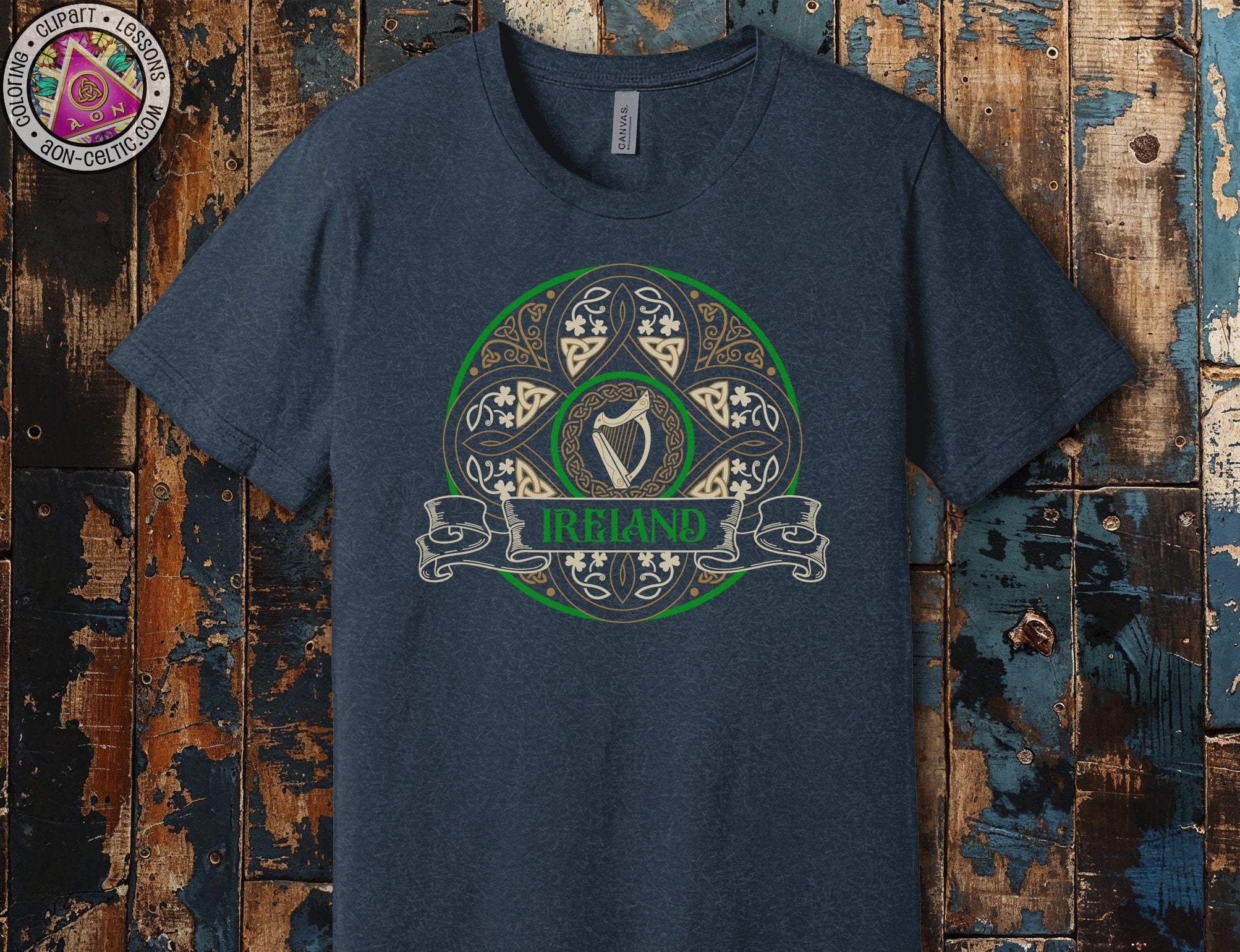a t - shirt with a celtic design on it