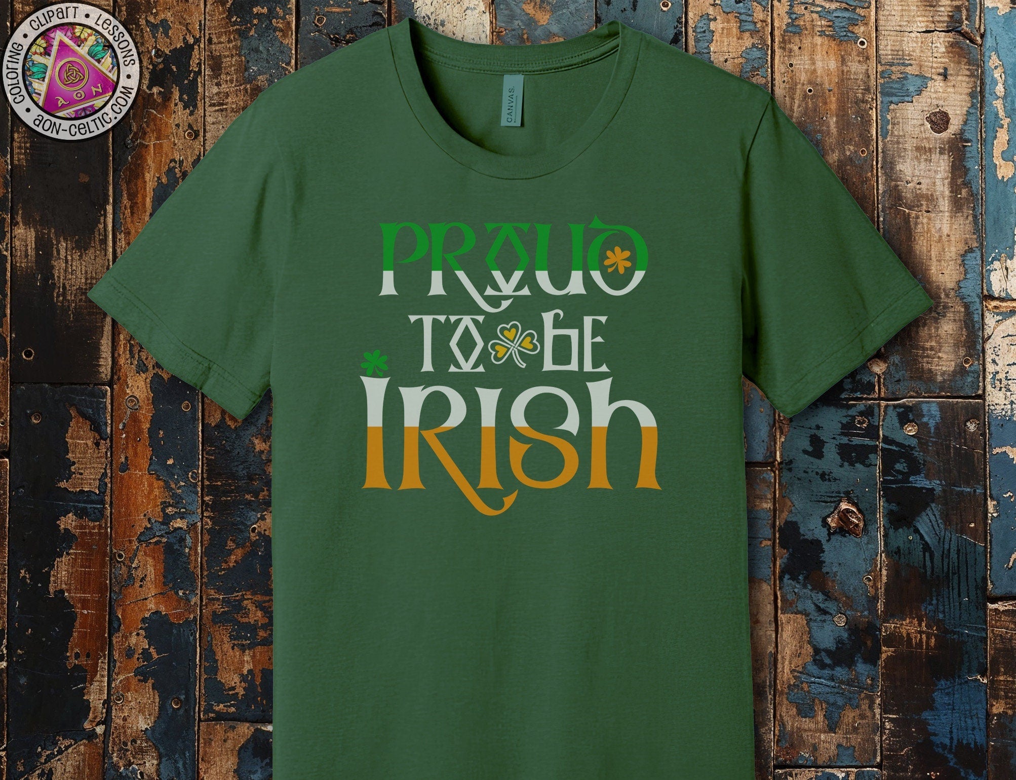 a green t - shirt with the words irish on it
